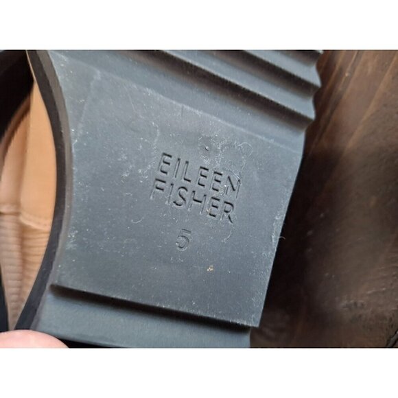 Eileen Fisher Camel Lilou Nubuck and Recycled Stretch Knit Bootie/NWOB, Sz. 5 - Picture 8 of 9